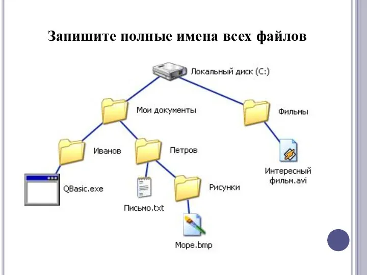 Запишите полные имена всех файлов