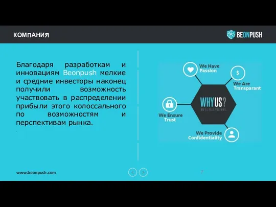 КОМПАНИЯ Благодаря разработкам и инновациям Beonpush мелкие и средние инвесторы наконец