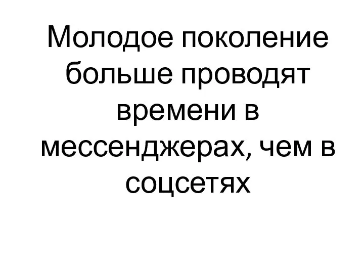 Молодое поколение больше проводят времени в мессенджерах, чем в соцсетях