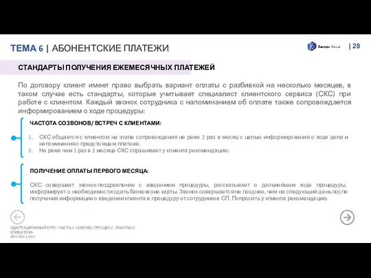 ТЕМА 6 | АБОНЕНТСКИЕ ПЛАТЕЖИ | АДАПТАЦИОННЫЙ КУРС. ЧАСТЬ 3 «БИЗНЕС-ПРОЦЕСС