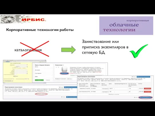 Корпоративные технологии работы каталогизация Заимствование или приписка экземпляров в сетевую БД