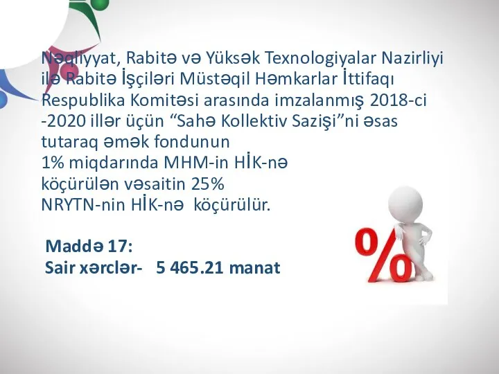 Nəqliyyat, Rabitə və Yüksək Texnologiyalar Nazirliyi ilə Rabitə İşçiləri Müstəqil Həmkarlar