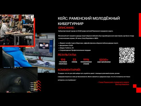 КЕЙС: РАМЕНСКИЙ МОЛОДЁЖНЫЙ КИБЕРТУРНИР Киберспортивный турнир по CS:GO среди жителей Раменского