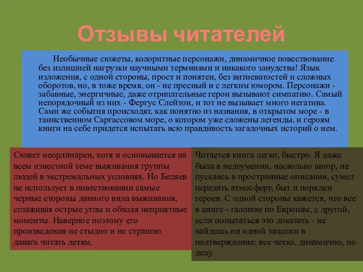 Отзывы читателей Необычные сюжеты, колоритные персонажи, динамичное повествование без излишней нагрузки