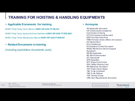 /// AITC-HO-TAS-0030 16/09/2021 Applicable Documents for training MGSE Tilting Trolley User’s