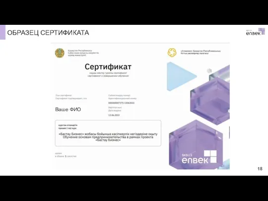 ОБРАЗЕЦ СЕРТИФИКАТА Ваше ФИО