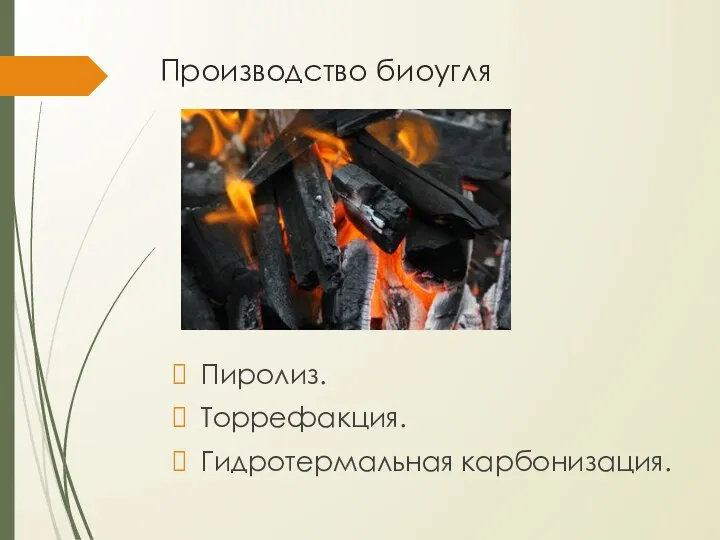 Производство биоугля Пиролиз. Торрефакция. Гидротермальная карбонизация.