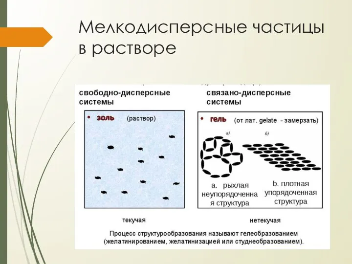 Мелкодисперсные частицы в растворе