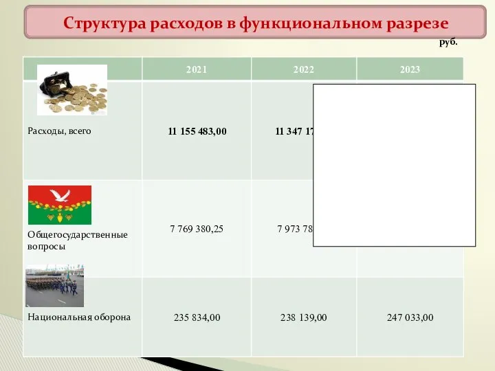 Структура расходов в функциональном разрезе руб.