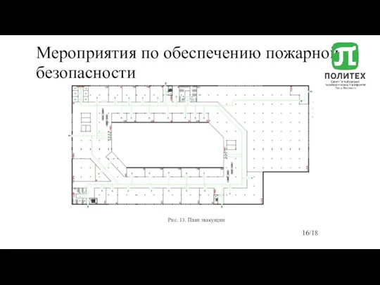 Мероприятия по обеспечению пожарной безопасности Рис. 13. План эвакуации /18