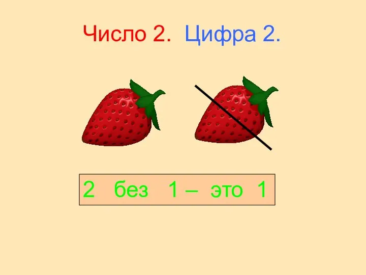 Число 2. Цифра 2. 2 без 1 – это 1