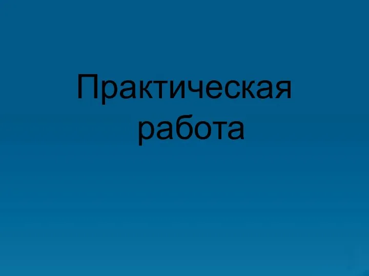 Практическая работа