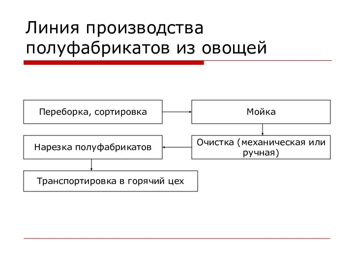 Линия производства полуфабрикатов из овощей Переборка, сортировка Мойка Очистка (механическая или