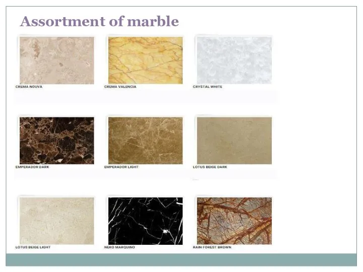 Assortment of marble