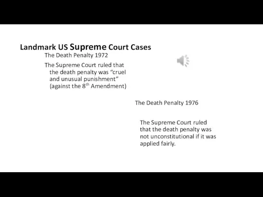 Landmark US Supreme Court Cases The Death Penalty 1972 The Supreme