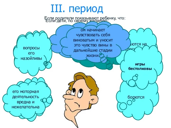 III. период Предприимчивость или чувство вины??? Если дети, по своему желанию: