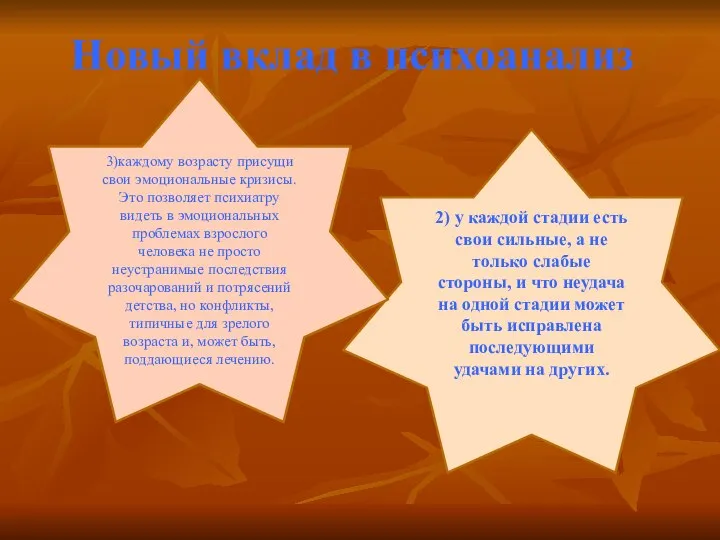 Новый вклад в психоанализ 1) такой взгляд на формирование личности перекладывает