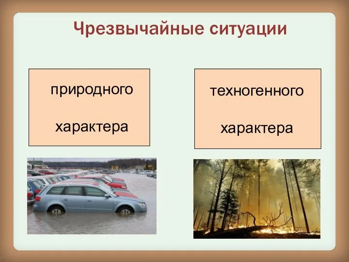 Чрезвычайные ситуации природного характера техногенного характера