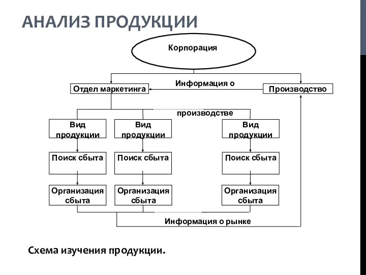 АНАЛИЗ ПРОДУКЦИИ Схема изучения продукции.