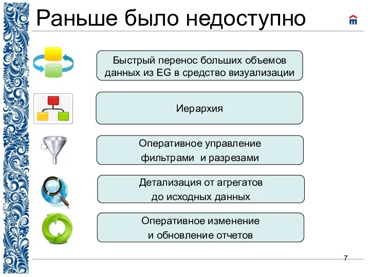 Раньше было недоступно Быстрый перенос больших объемов данных из EG в