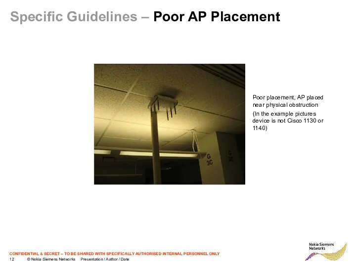 Specific Guidelines – Poor AP Placement Poor placement, AP placed near