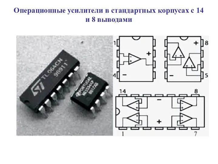 Операционные усилители в стандартных корпусах с 14 и 8 выводами