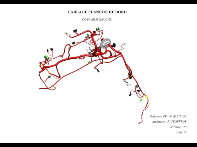 CABLAGE PLANCHE DE BORD Référence PF : 8200 231 503 Architecte