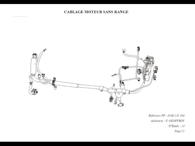 CABLAGE MOTEUR SANS RANGE Référence PF : 8200 231 504 Architecte