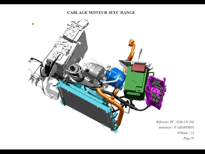 CABLAGE MOTEUR AVEC RANGE Référence PF : 8200 231 504 Architecte