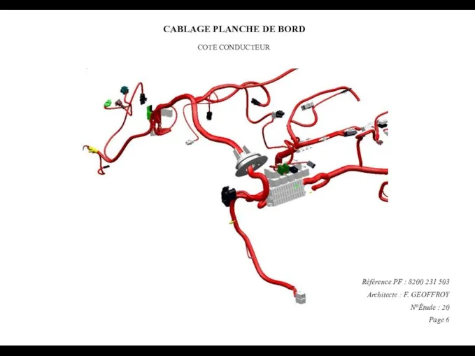 CABLAGE PLANCHE DE BORD Référence PF : 8200 231 503 Architecte