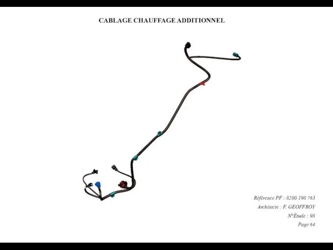 CABLAGE CHAUFFAGE ADDITIONNEL Référence PF : 8200 198 763 Architecte :