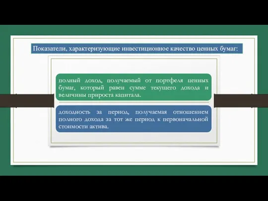 Показатели, характеризующие инвестиционное качество ценных бумаг: