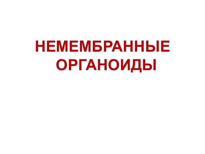 НЕМЕМБРАННЫЕ ОРГАНОИДЫ