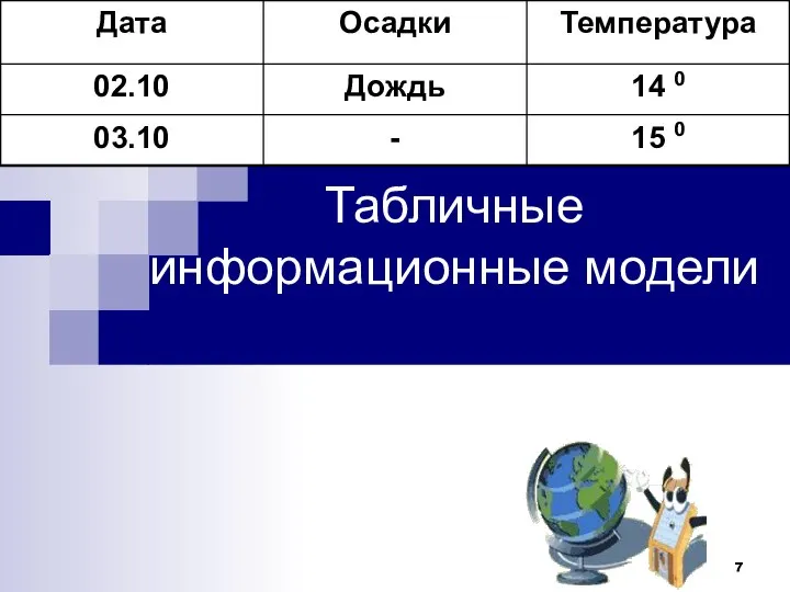 Табличные информационные модели