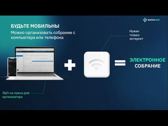 БУДЬТЕ МОБИЛЬНЫ ЭЛЕКТРОННОЕ СОБРАНИЕ Нужен только интернет ЭЦП не нужна для