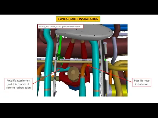 TYPICAL PARTS INSTALLATION Post lift hose installation SEC44_ANTENNA_ADF-L jumper installation Post