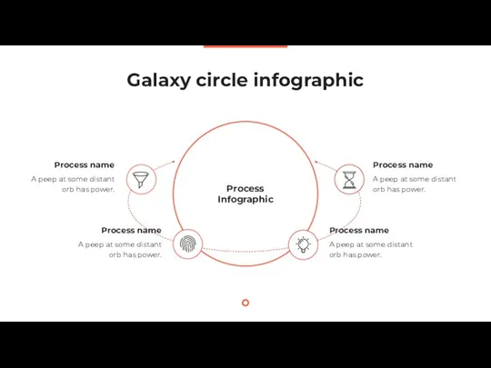 Galaxy circle infographic Process Infographic Process name A peep at some