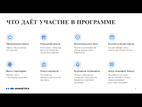 ЧТО ДАЁТ УЧАСТИЕ В ПРОГРАММЕ Премиальные полеты Вместе с Вашей семьей