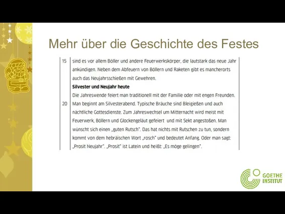 Mehr über die Geschichte des Festes