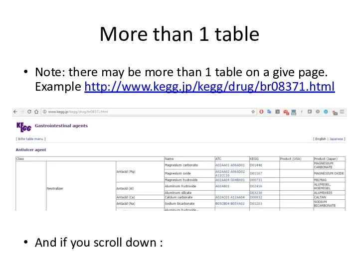 More than 1 table Note: there may be more than 1