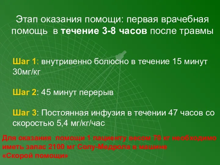 Этап оказания помощи: первая врачебная помощь в течение 3-8 часов после