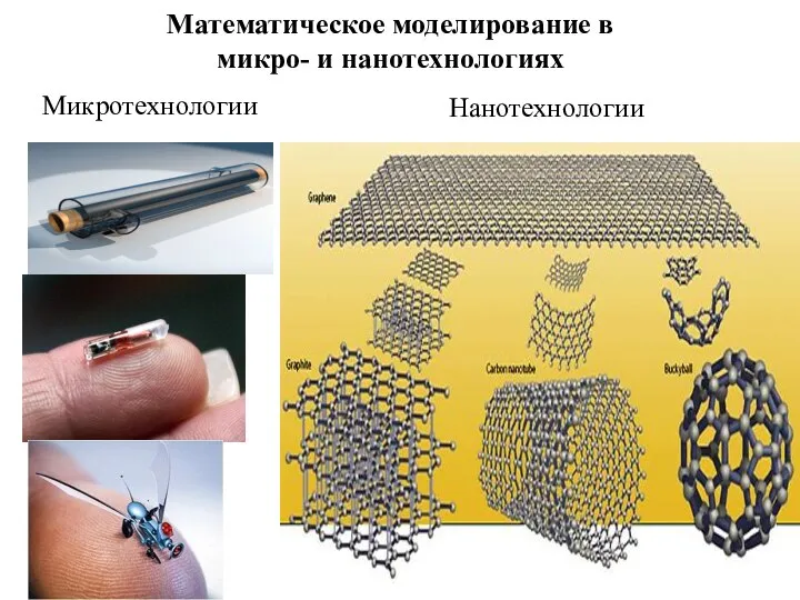 Нанотехнологии Микротехнологии Математическое моделирование в микро- и нанотехнологиях