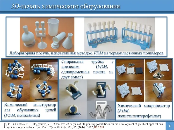 6 3D-печать химического оборудования [3] E. G. Gordeev, E. S. Degtyareva,