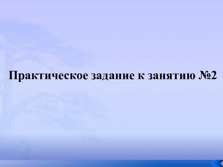 Практическое задание к занятию №2