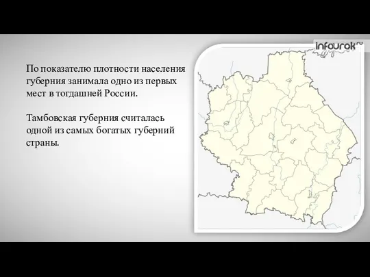 По показателю плотности населения губерния занимала одно из первых мест в