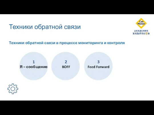 Техники обратной связи Техники обратной связи в процессе мониторинга и контроля