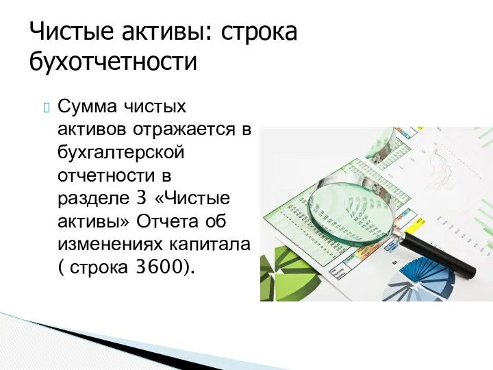 Сумма чистых активов отражается в бухгалтерской отчетности в разделе 3 «Чистые