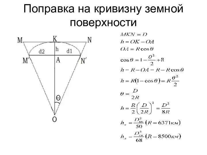 Поправка на кривизну земной поверхности