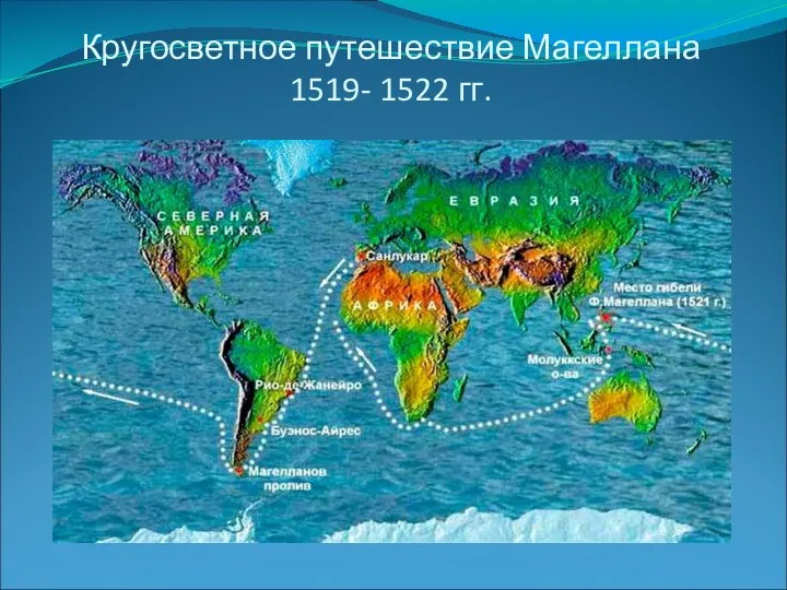 Кругосветное путешествие Магеллана 1519- 1522 гг.