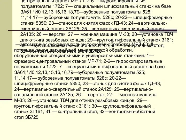 I—автоматическая линия полной токарной обработки МРЛ-83; II—поточная линия дальнейшей механической обработки,